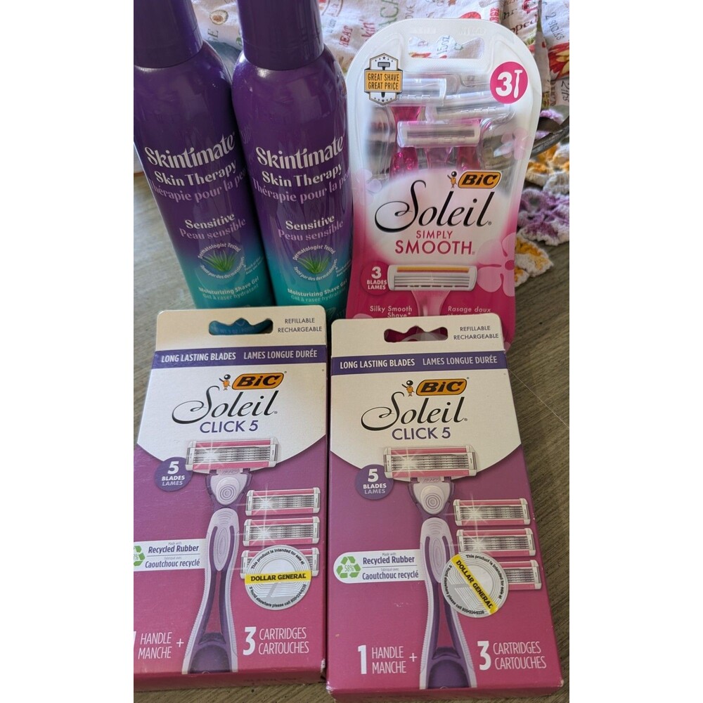 BIC Soleil Razor & Skintimate Shave Gel Bundle - 5 Piece Set